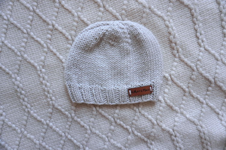 Welcome Home Hat and Sock Set – Hand-Knit Cashmere and Merino Wool Newborn Coming Home Outfit | Light Gray