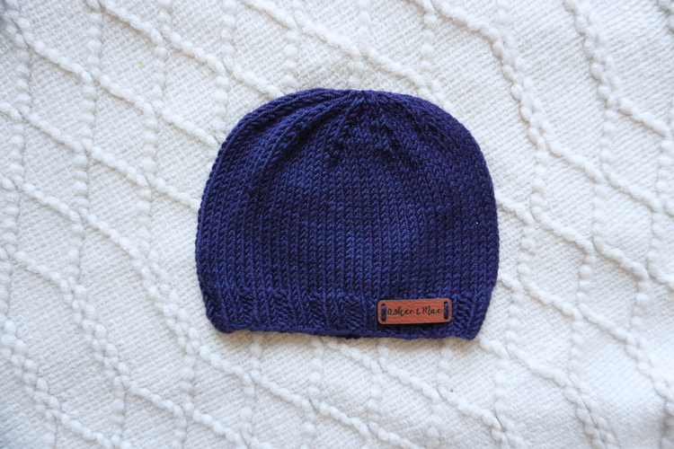 Welcome Home Hat and Sock Set – Hand-Knit Cashmere and Merino Wool Newborn Coming Home Outfit | Navy