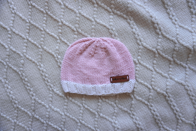 Welcome Home Hat and Sock Set – Hand-Knit Cashmere and Merino Wool Newborn Coming Home Outfit | Light Pink & Cream