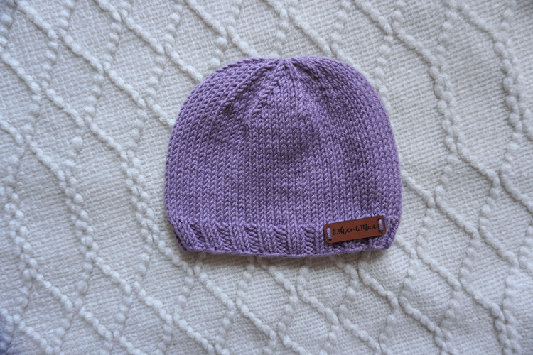 Welcome Home Hat and Sock Set – Hand-Knit Cashmere and Merino Wool Newborn Coming Home Outfit | Purple