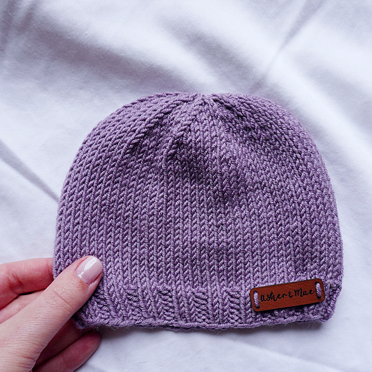 Welcome Home Hat and Sock Set – Hand-Knit Cashmere and Merino Wool Newborn Coming Home Outfit | Purple